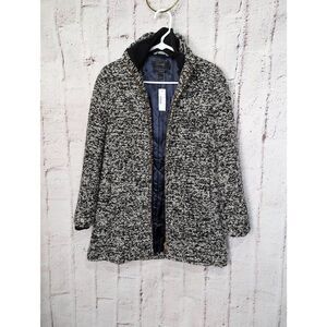 J. Crew Yulia Italian Wool Blend Lined‎ Grey Sparkle Coat Winter Size Sz 0 NWT